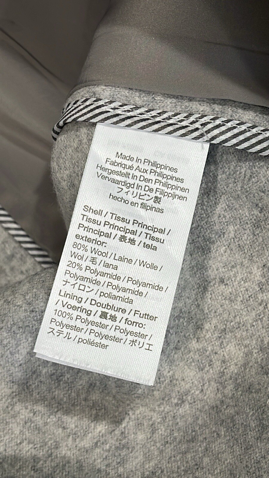 J.Crew Mario Bellucci Italian knit wool jacket size 8 gray oversized pockets