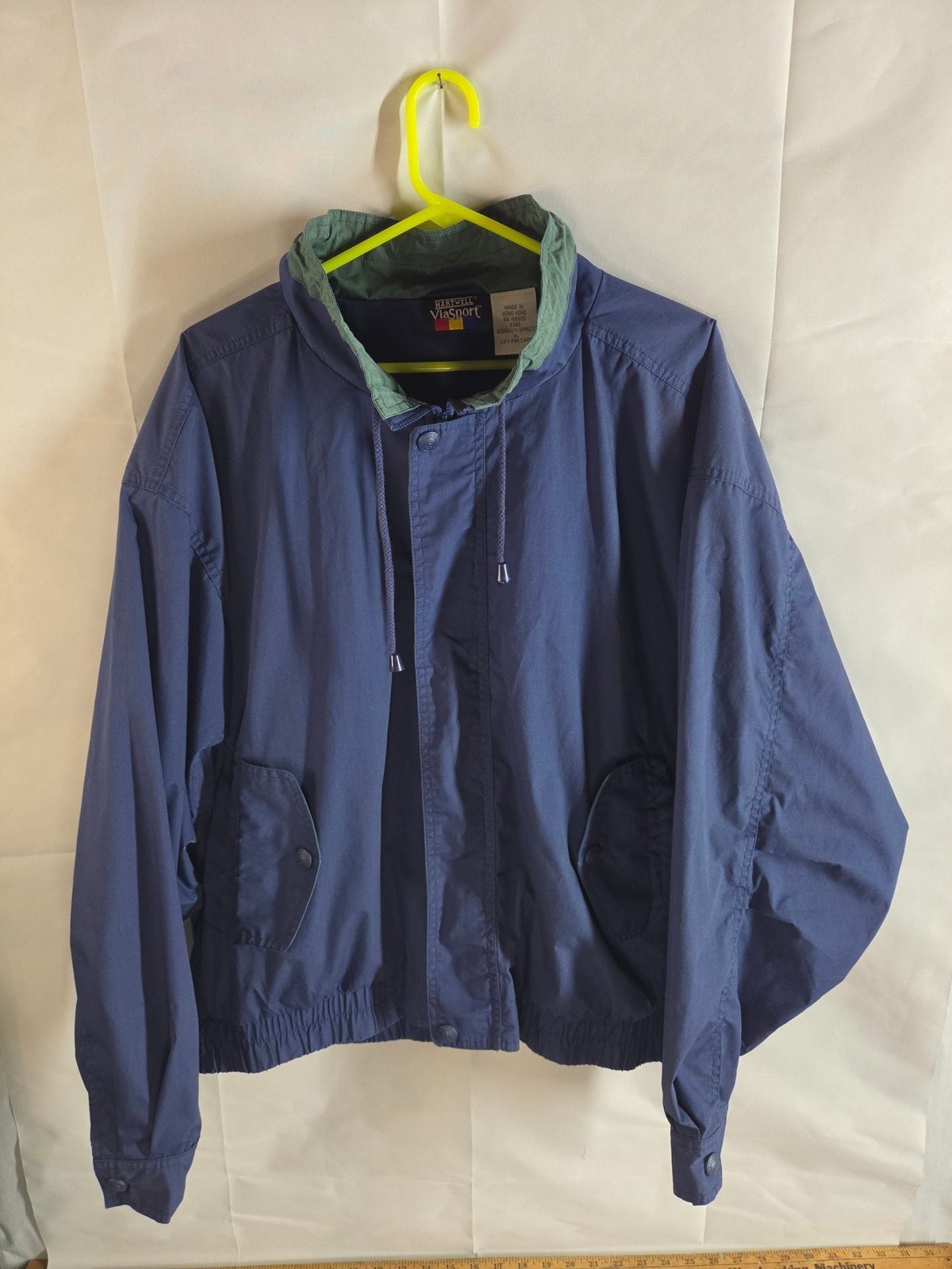 Vintage Hartwell ViaSport Navy Blue and Green Windbreaker Jacket Men’s XL