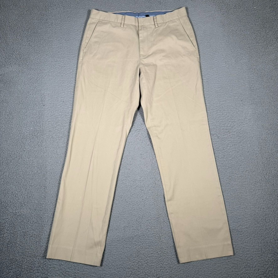 J Crew Pants Mens 33×32 Brown Bowery Straight Fit Chino 100% Cotton Preppy