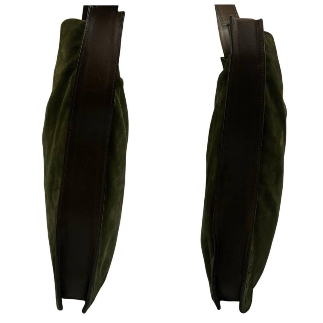 Coach Suede Leather Shoulder Bag Olive Green Vintage Y2K Nubuck Auth