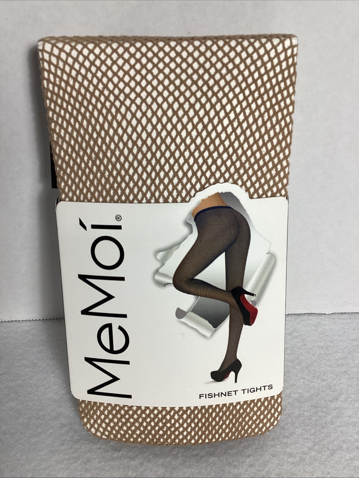 MeMoi Nude Fishnet Tights Size XL 92% Nylon 8% Spandex NEW