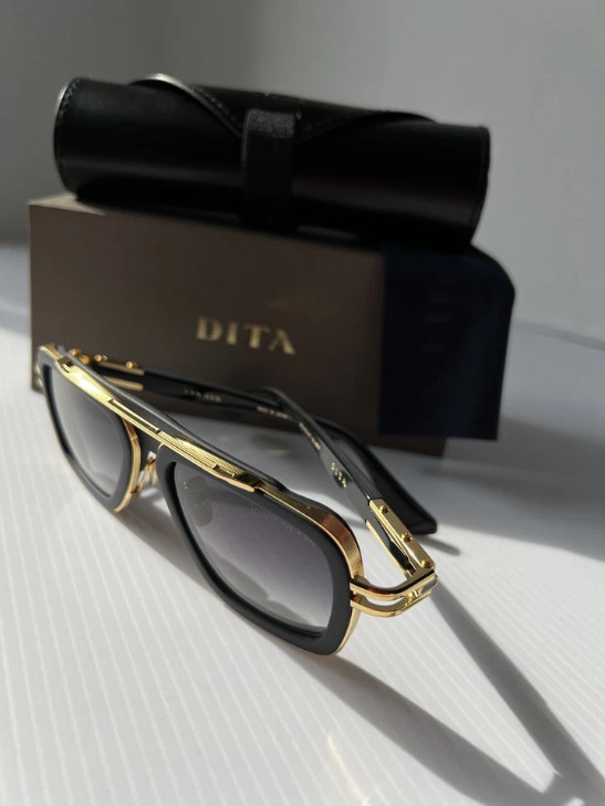 DITA LXN-EVO DTS403-A-01 Matte Black Gold Gray Gradient Sunglasses – Authentic