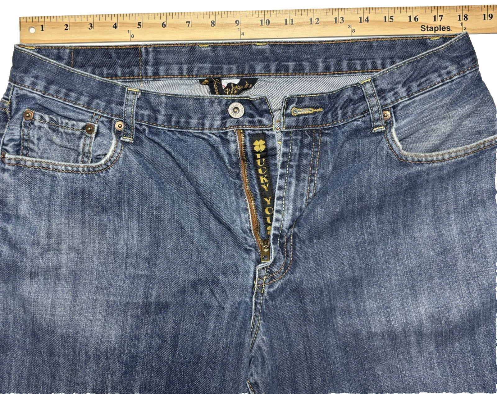 Lucky Brand 185 Straight Jeans Mens 36×30 Lot 101 Regular Inseam Denim