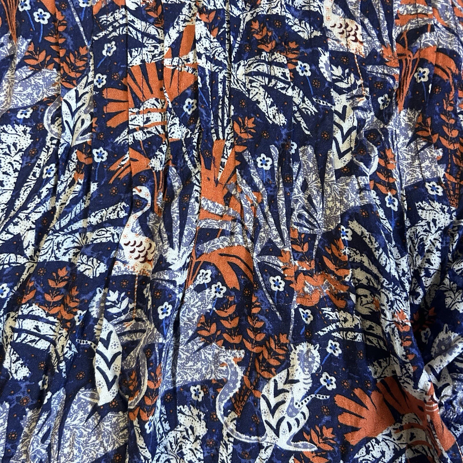 Anthropologie Maeve Cathy Jungle Print Pleated Blouse Size Small