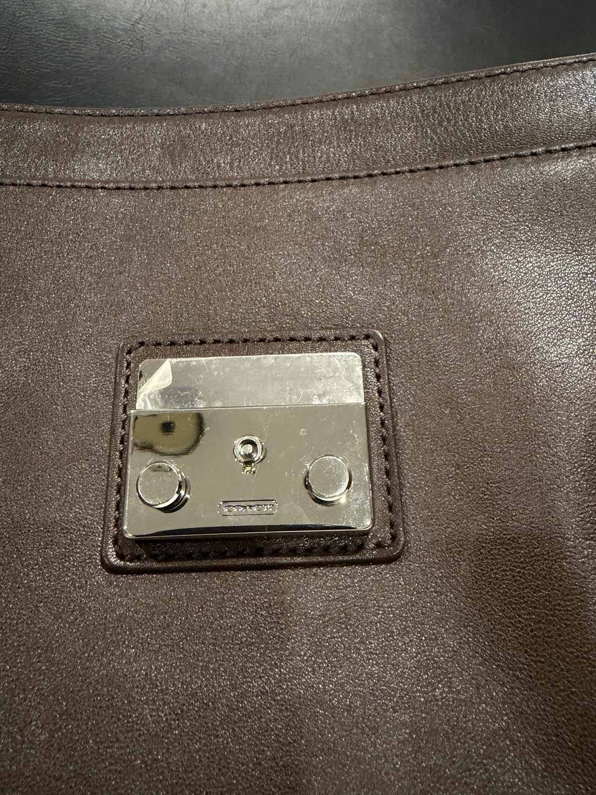 Coach Clutch with Push Lock, Wrist Strap, Inner Pockets