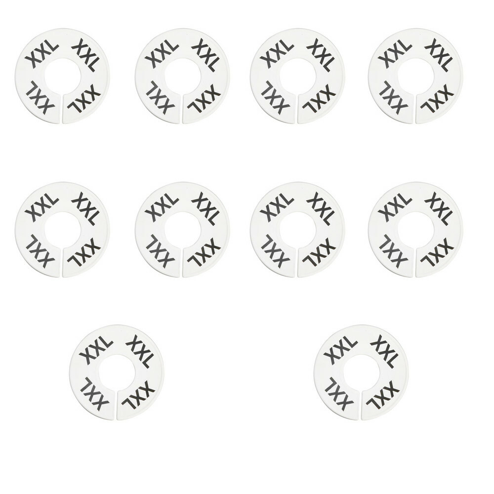 10 pcs Rack Divider Size XXL XX-Large White Round Ring Sizing Hanger Retail Supp