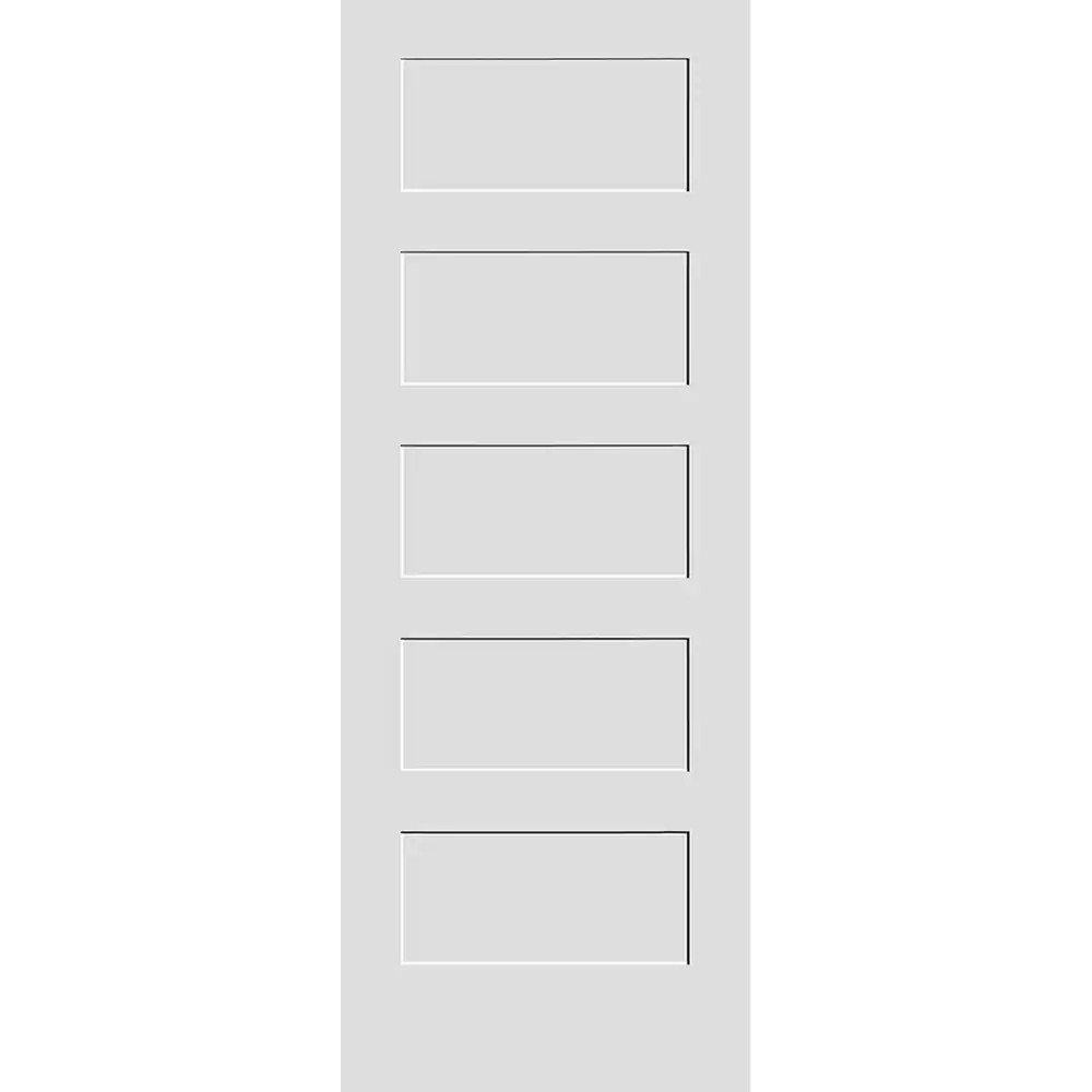 CODEL Doors Shaker Interior Doors 30-in x 80-in White 5-panel Smooth Solid|27452