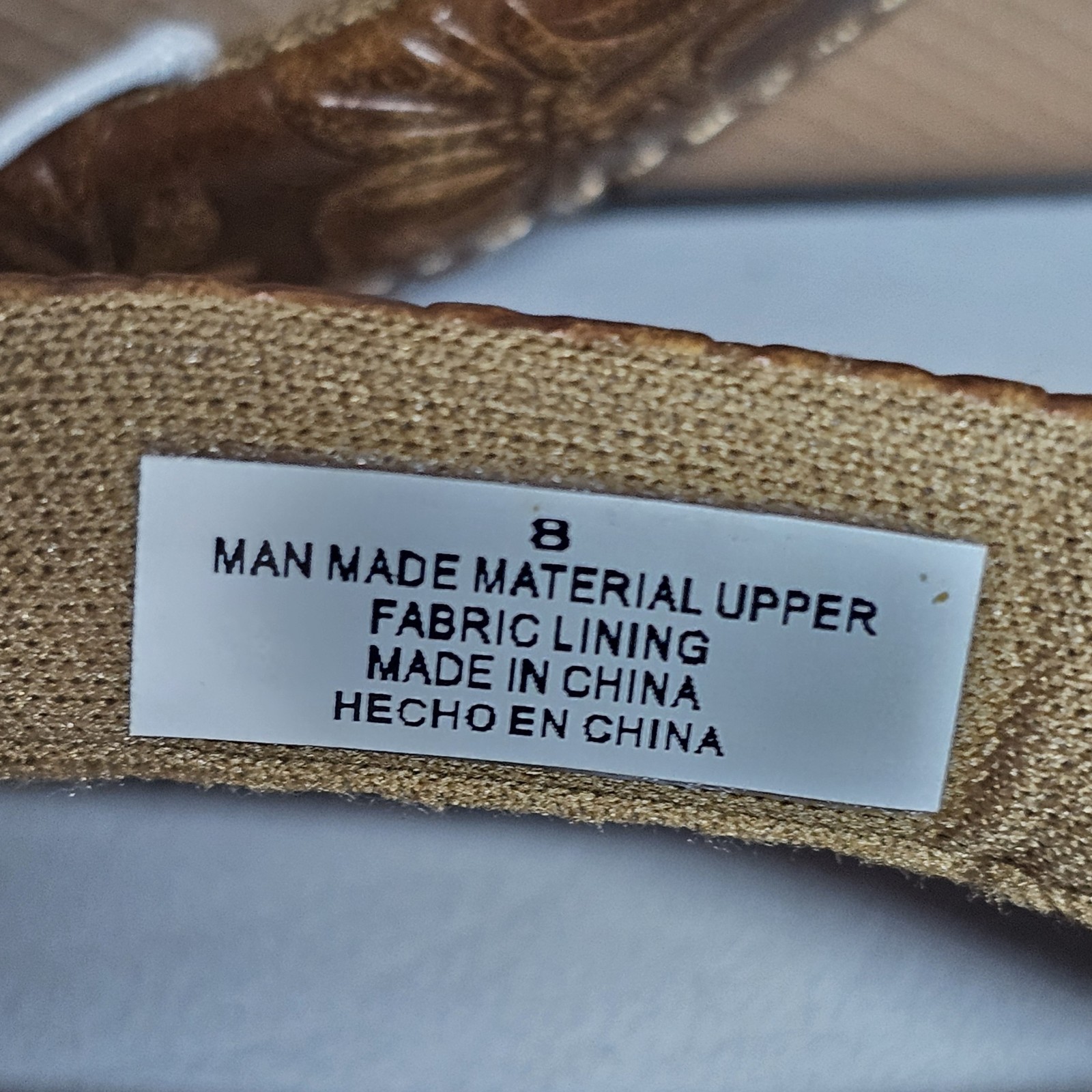 Flojos Rosita Flip Flops Sandals Memory Foam Footbed Tan Artisan Womens 8 new