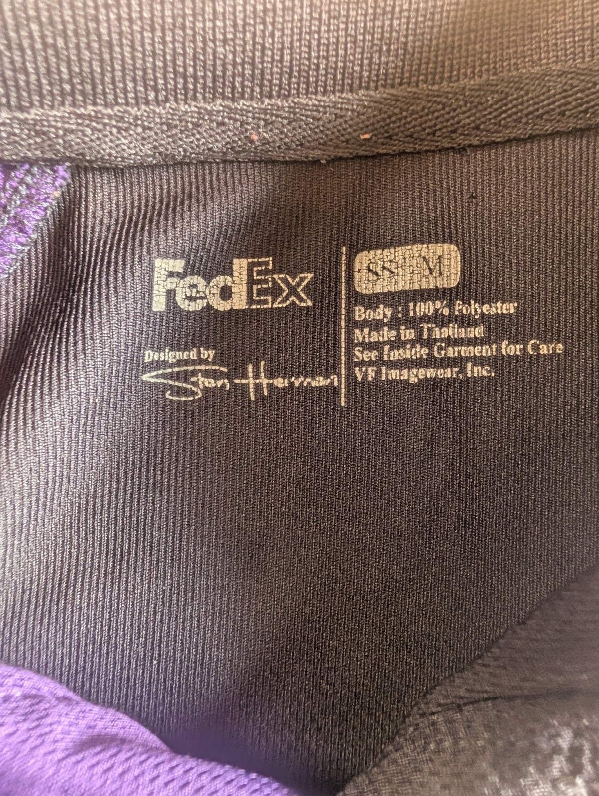 FedEx Short Sleeve Medium Polo Shirt Black Purple FedEx Lot Of 2