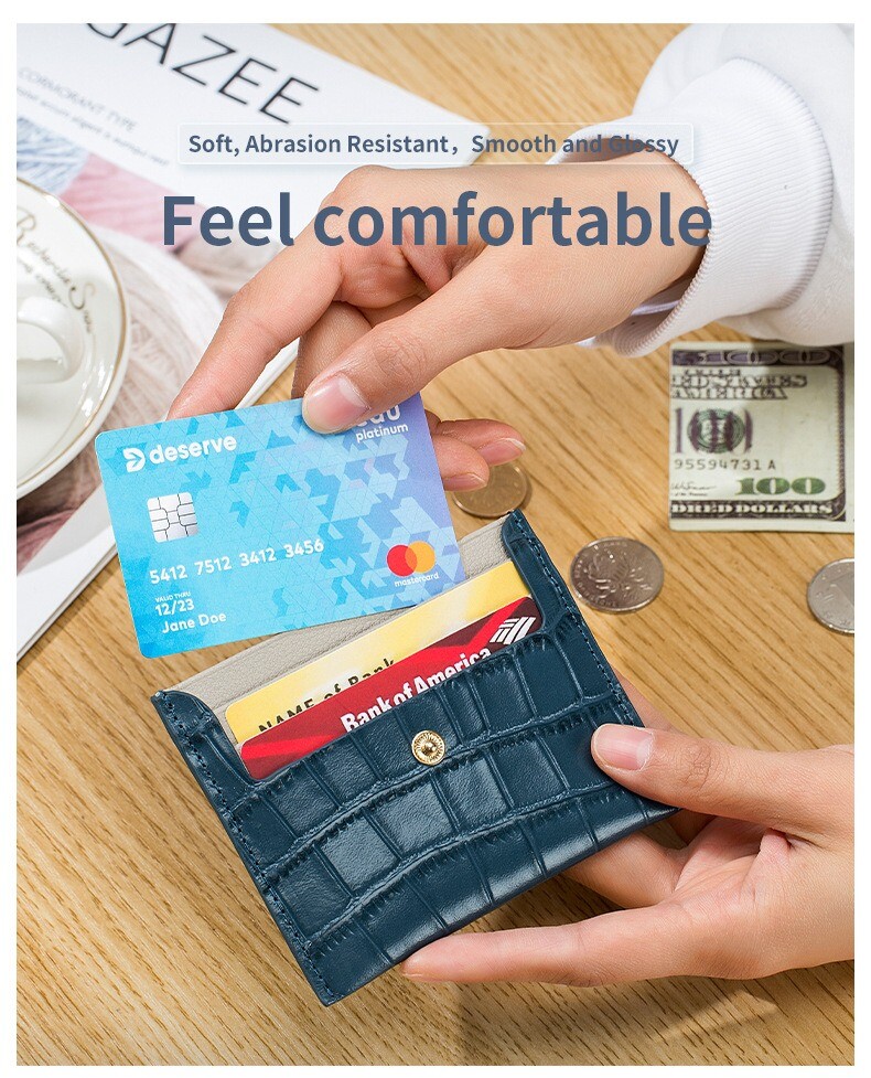 Hasp Slim Leather Front Pocket Wallet ID Credit Card Holders Mini Coin Purse US