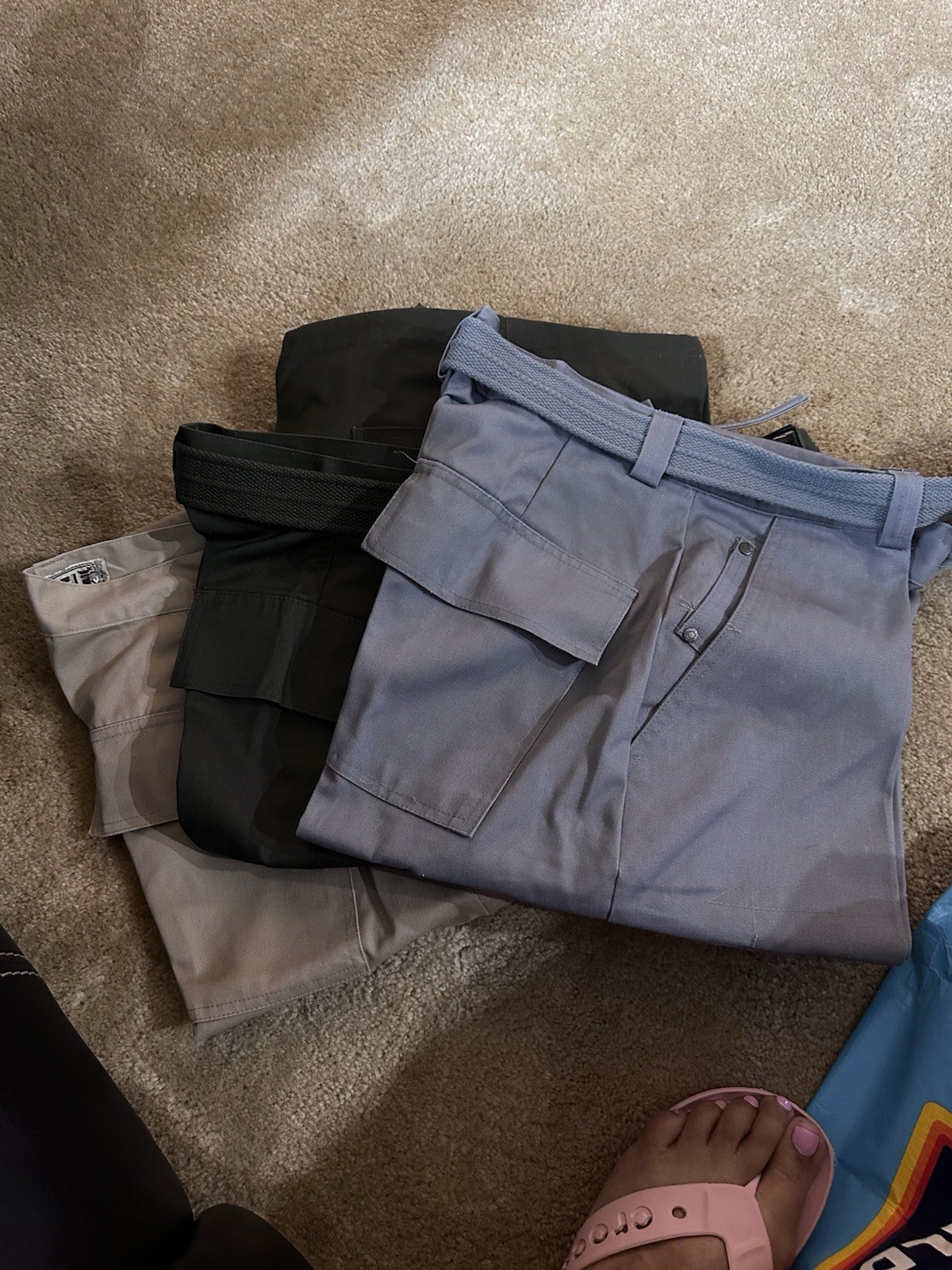 Lot of 3 Men’s Size 32” BTL Khaki Bermuda Shorts 7 Pockets, Khaki, Olive Grey