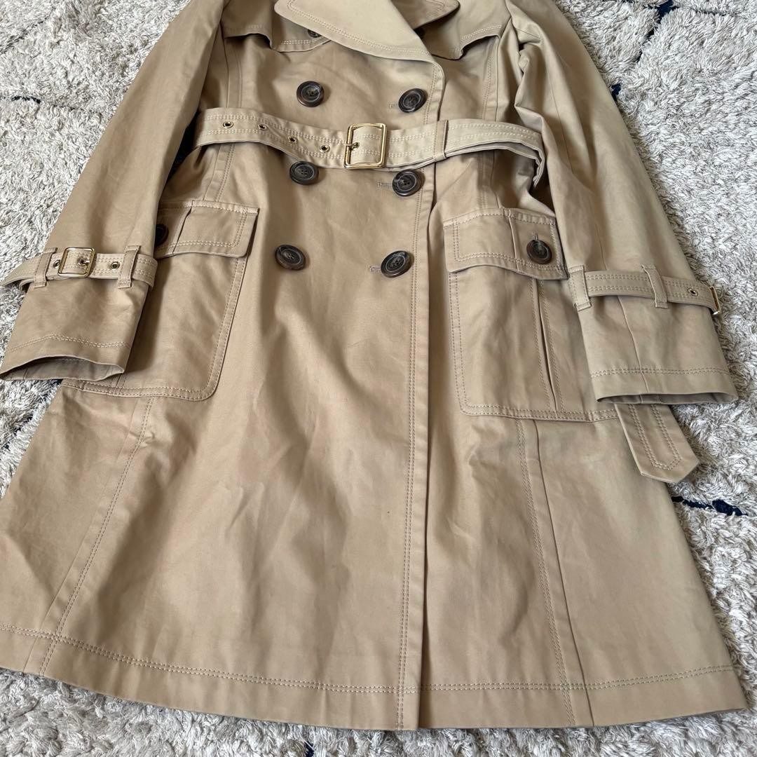 Burberry Blue Label Trench Coat Long Mega Check Belt