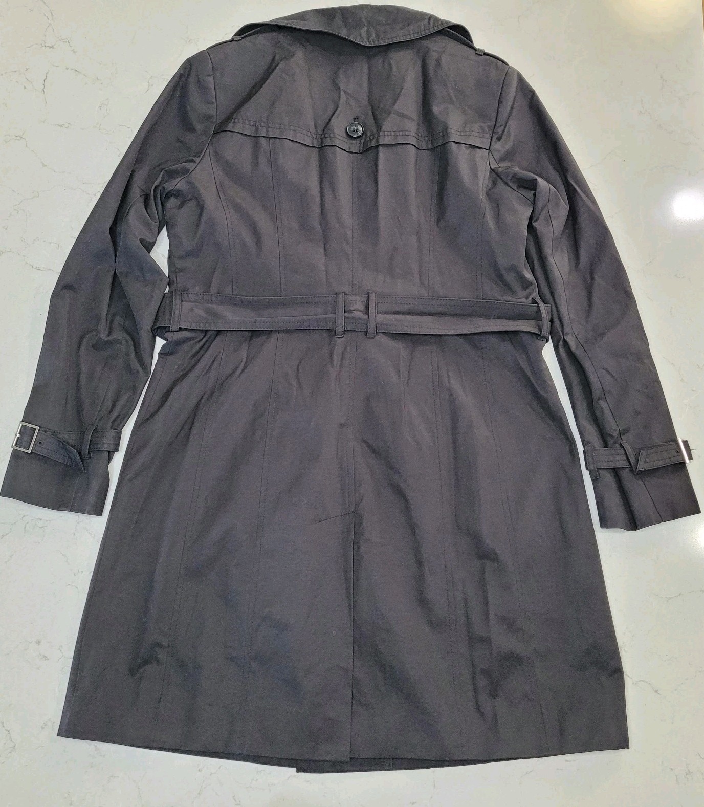 Cole Haan Women’s Black Double Breasted Trench Coat w/Belt Size M