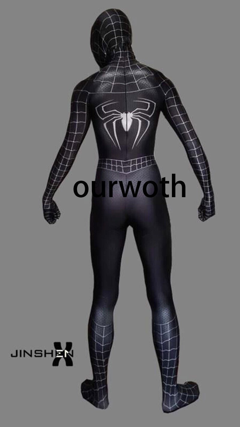 Black Venom Spiderman Jumpsuit Cosplay Adult Kids Suit Costume Halloween Party