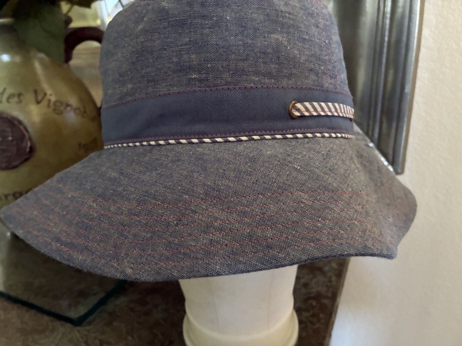 Pistil Designs Hilary Sun Hat One Size Women’s Blue Denim Fabric Summer Hat NEW
