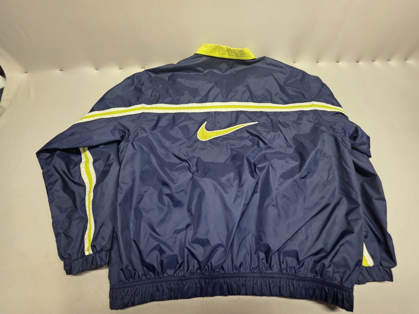 Vintage 90s Nike Windbreaker Jacket Men M Blue Full Zip Lightweight Nylon