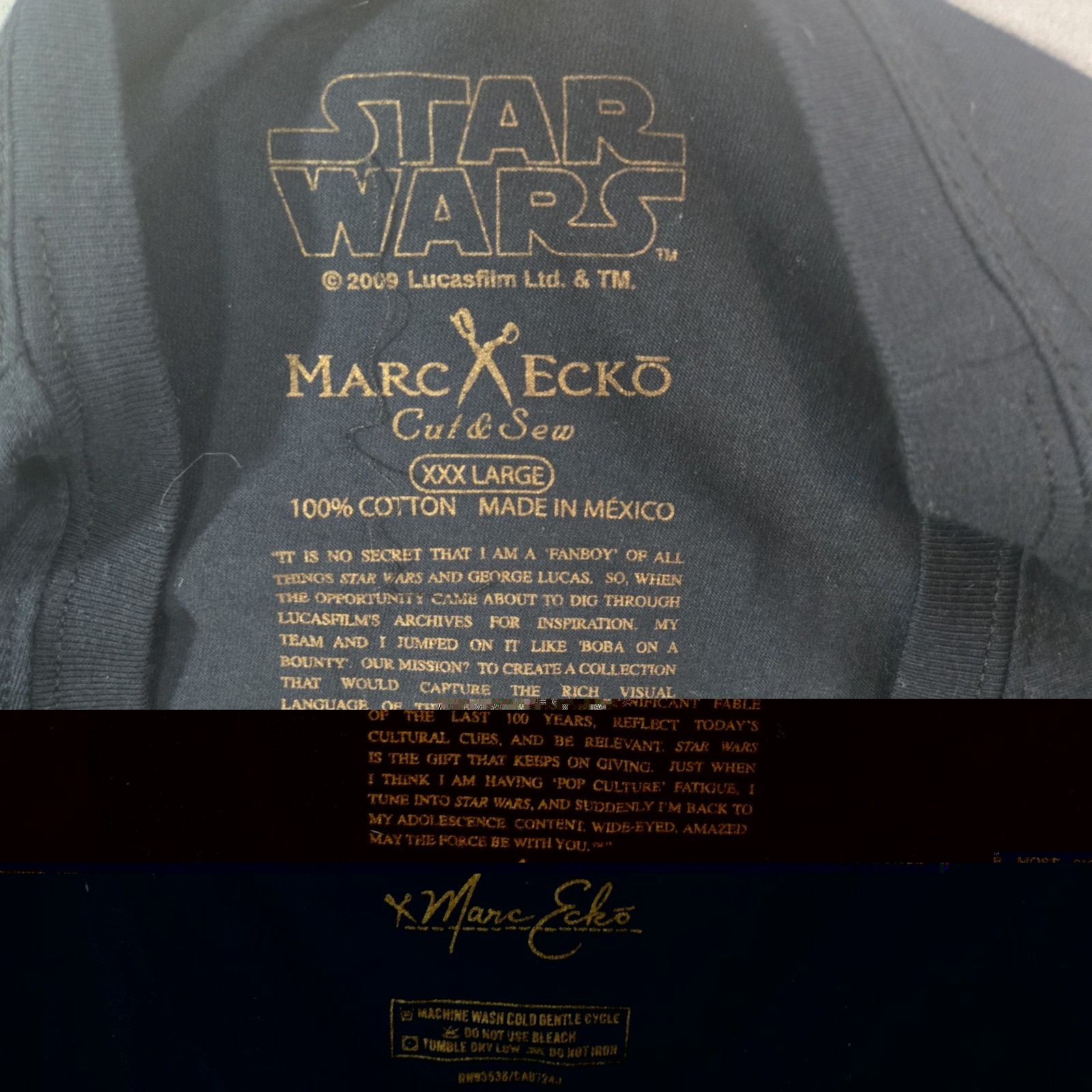 Marc Ecko Star Wars Tee 3XL Black Pop Art Stormtrooper Grid Graphic Street 2010s