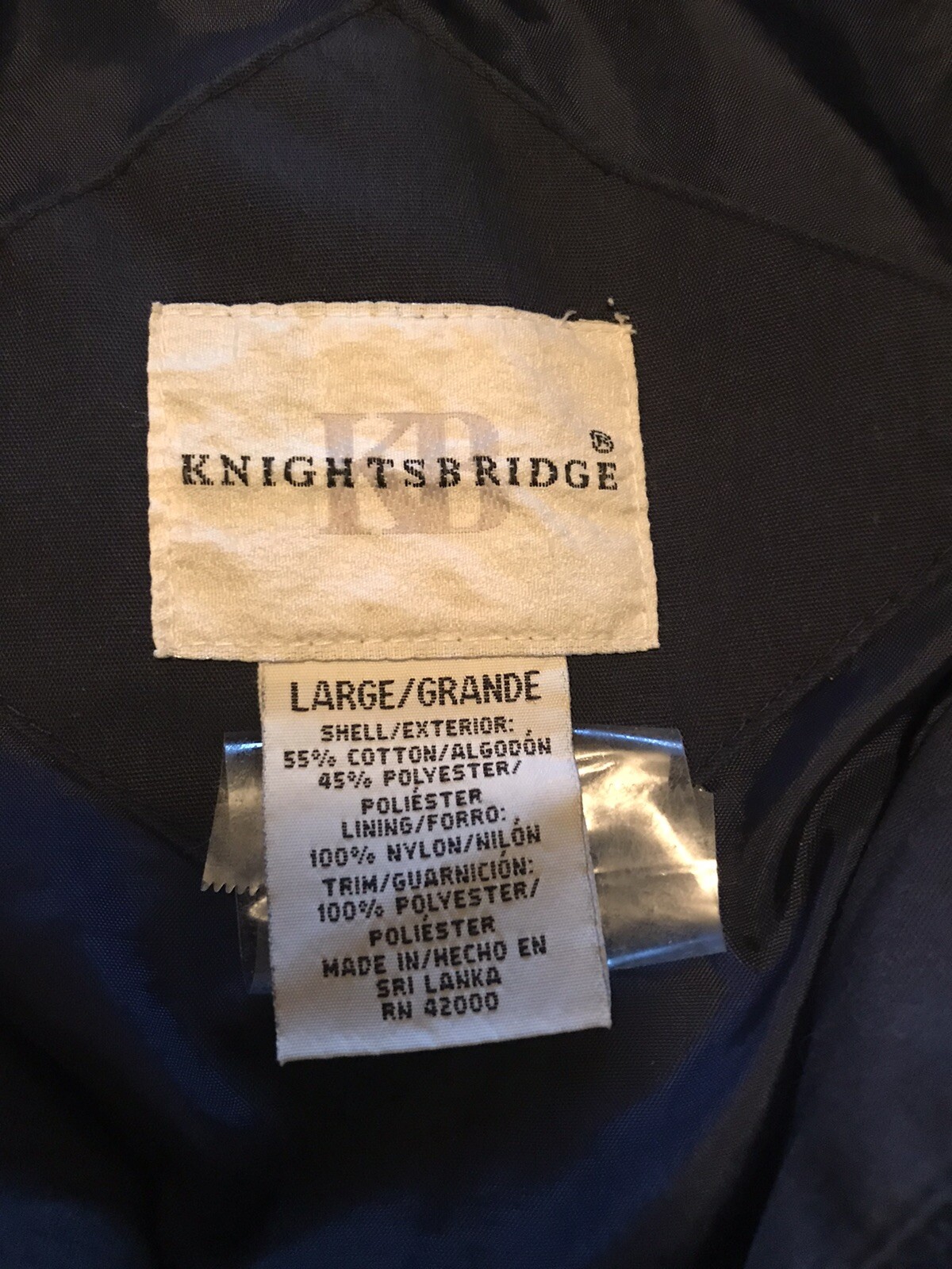 Knightsbridge Mens Blue Snap & Zip Front Long Sleeve Cotton Zip Pocket Jacket L