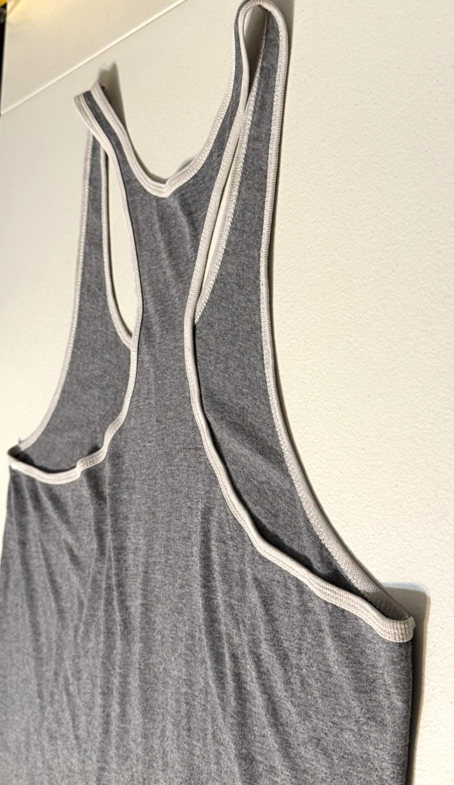 Vintage Gold’s Gym EXTRA LARGE GRAY YELLOW Racerback Muscle Tank Top *PRE LOVED*