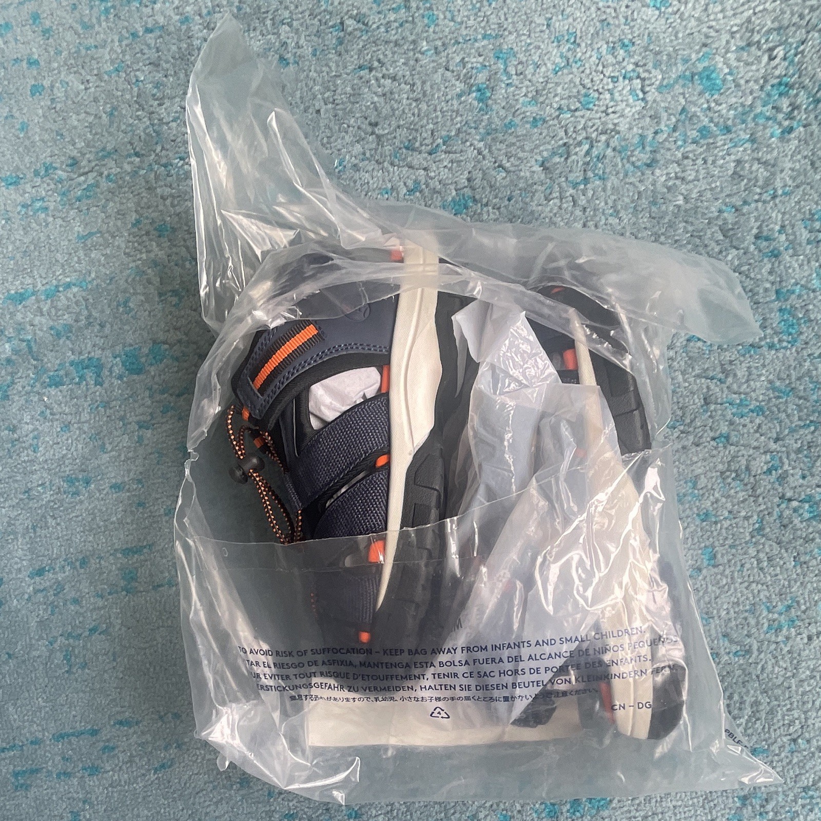 Lands’ End All Weather Closed Toe Sandals Navy/Orange Kids US 12 EU 30