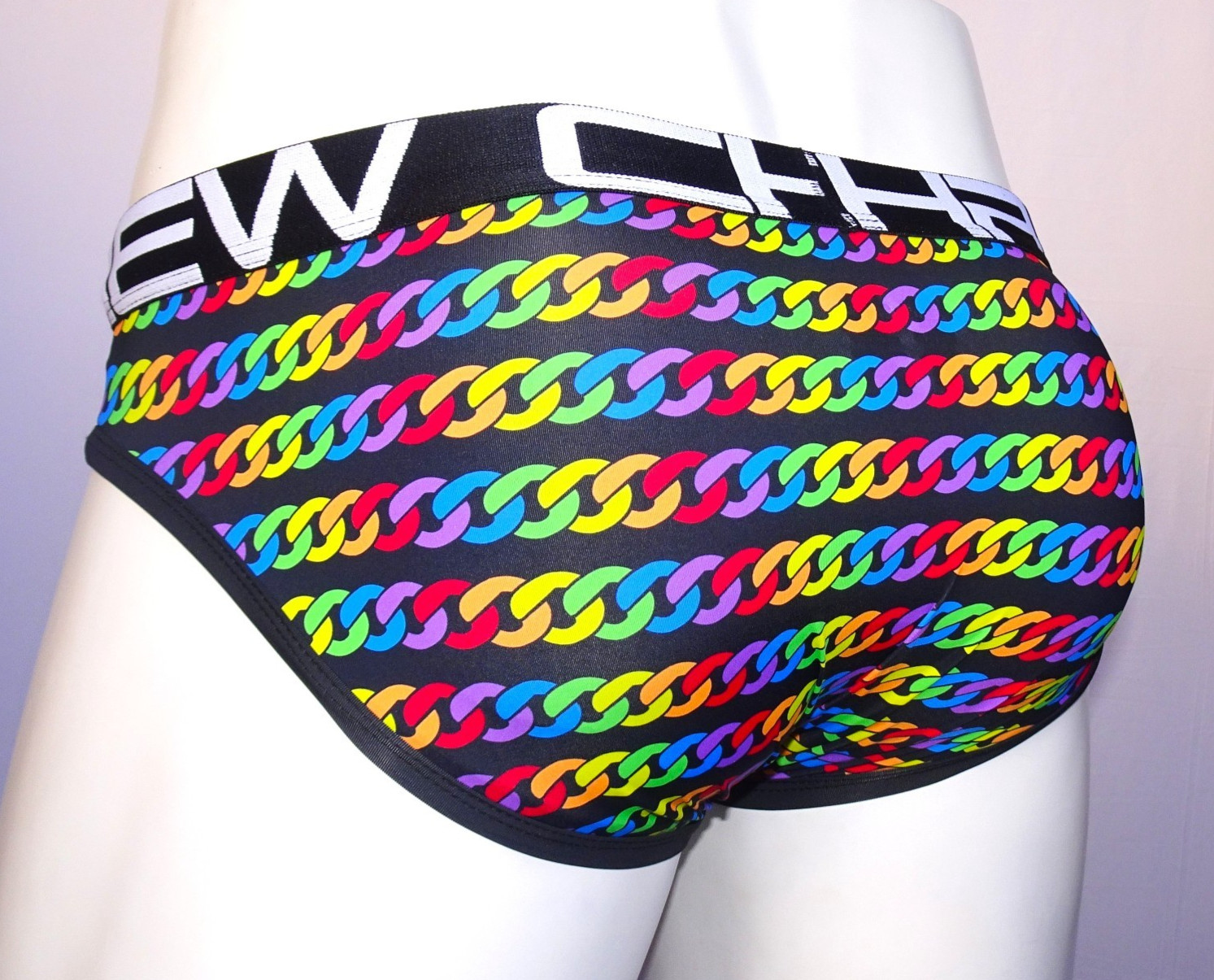 Andrew Christian Pride Chain Brief – 91863 – Multicolor: Small, Medium & Large