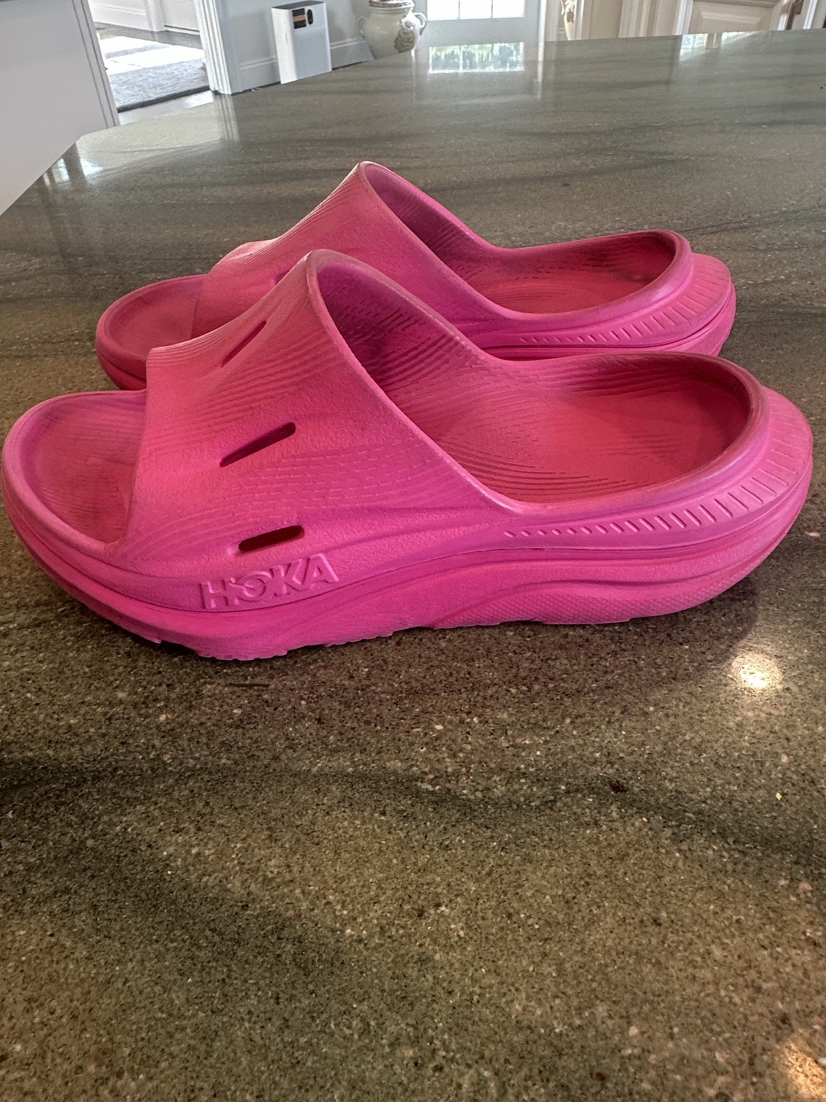 Hoka One One Pink Ora Recovery Slide Size 6