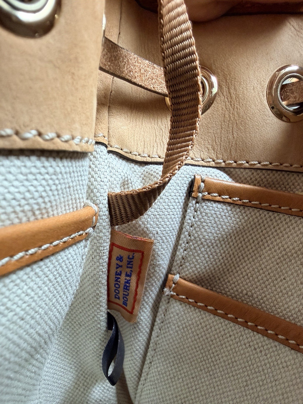 Dooney & Bourke Floral Drawstring Bucket Crossbody Bag Small Gold Hardware