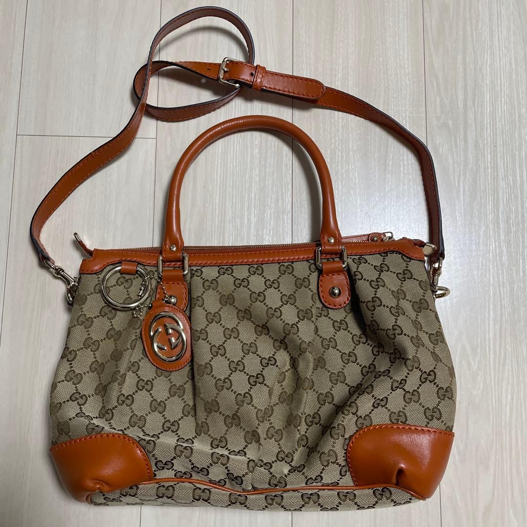 GUCCI GG Canvas 2way Handbag Gift Present 0611b
