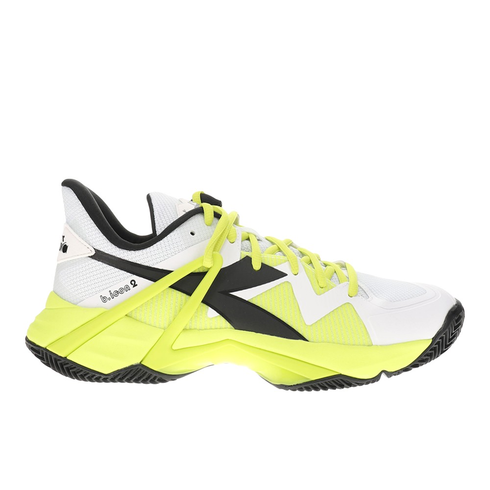 diadora B.Icon 2 Clay Tennis Mens White, Yellow Sneakers Athletic Shoes 179106-