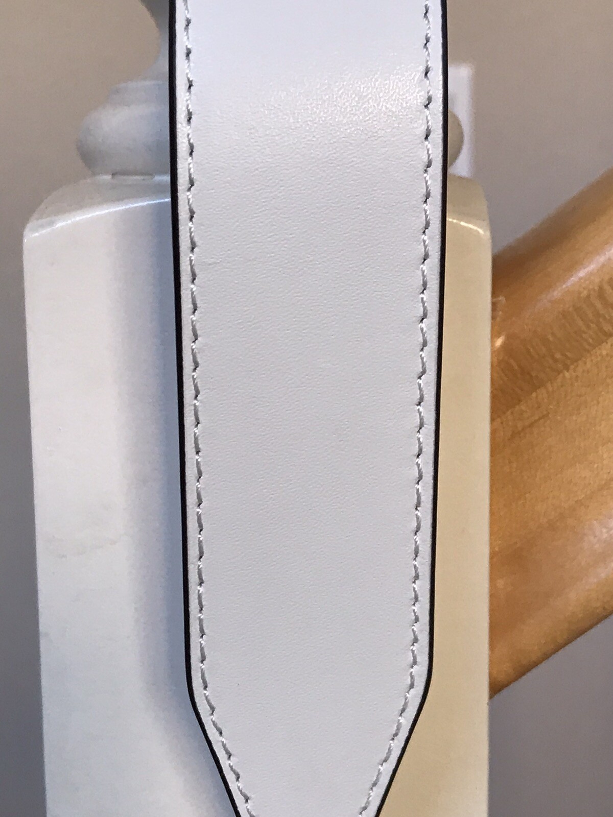 37”x1 3/8”Wide Michael Kors Silver Hardware White Leather Handbag Shoulder Strap