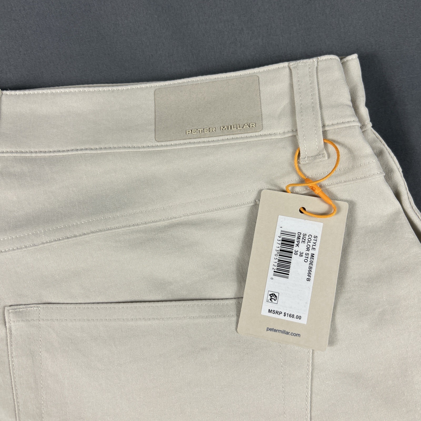 Peter Millar Golf Pants Crown Sport eb66 Performance 38 x 30 Stone NWT MSRP $168