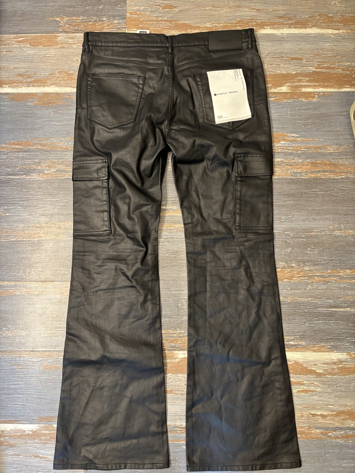 Purple Brand P004 Flared Leathered Denim Size 38