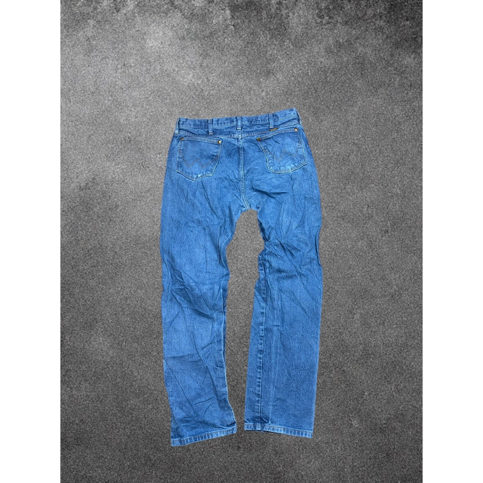 Wrangler Cowboy Cut Relaxed Fit Blue Jeans Mens 36x312High Rise Straight Leg