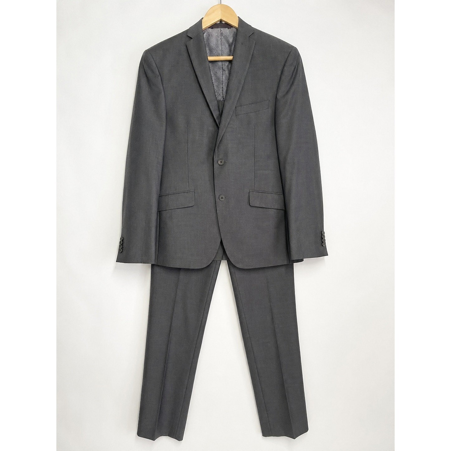 Limehaus Grey Suit Mens 36R 32×28 Slim Wedding Formal Short Leg