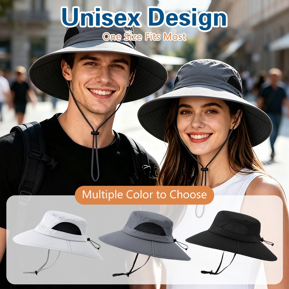 Wide Brim Sun Hat UV Protection Bucket Cap Foldable Fishing Hiking Beach Safari