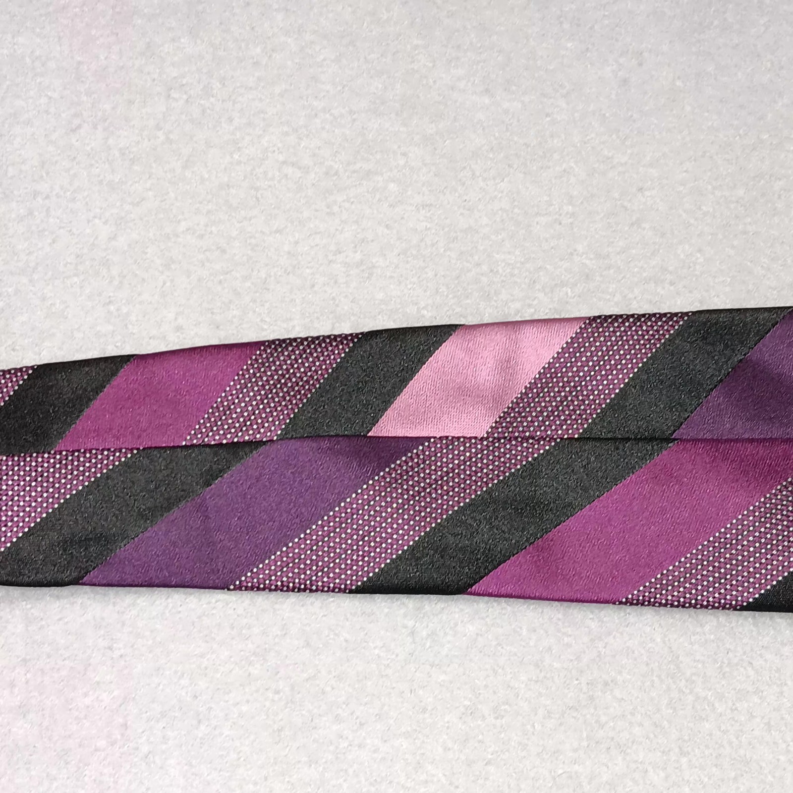 New MICHAEL KORS 100% Silk Tie Purple Striped Event Office Classic Preppy Retro