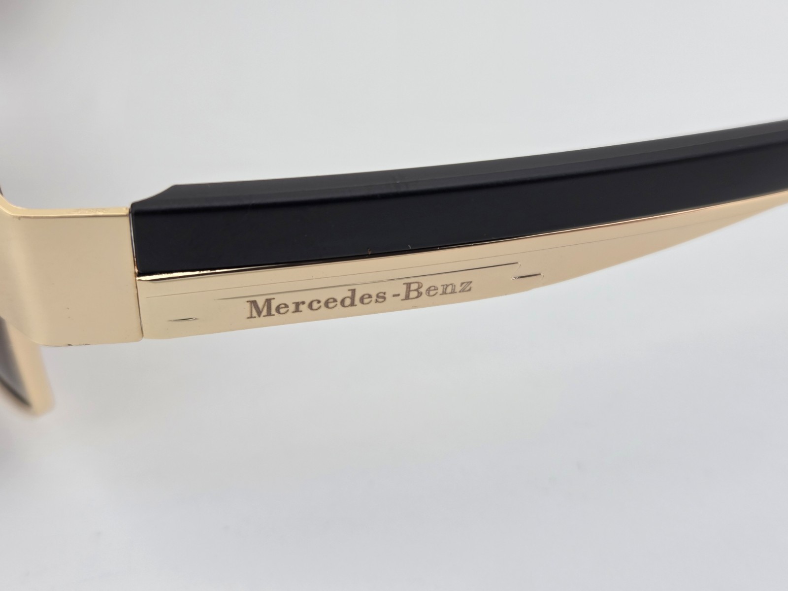 Polarized Mercedes Metal Rectangle Sunglasses Gold Frame Brown Lens MB32