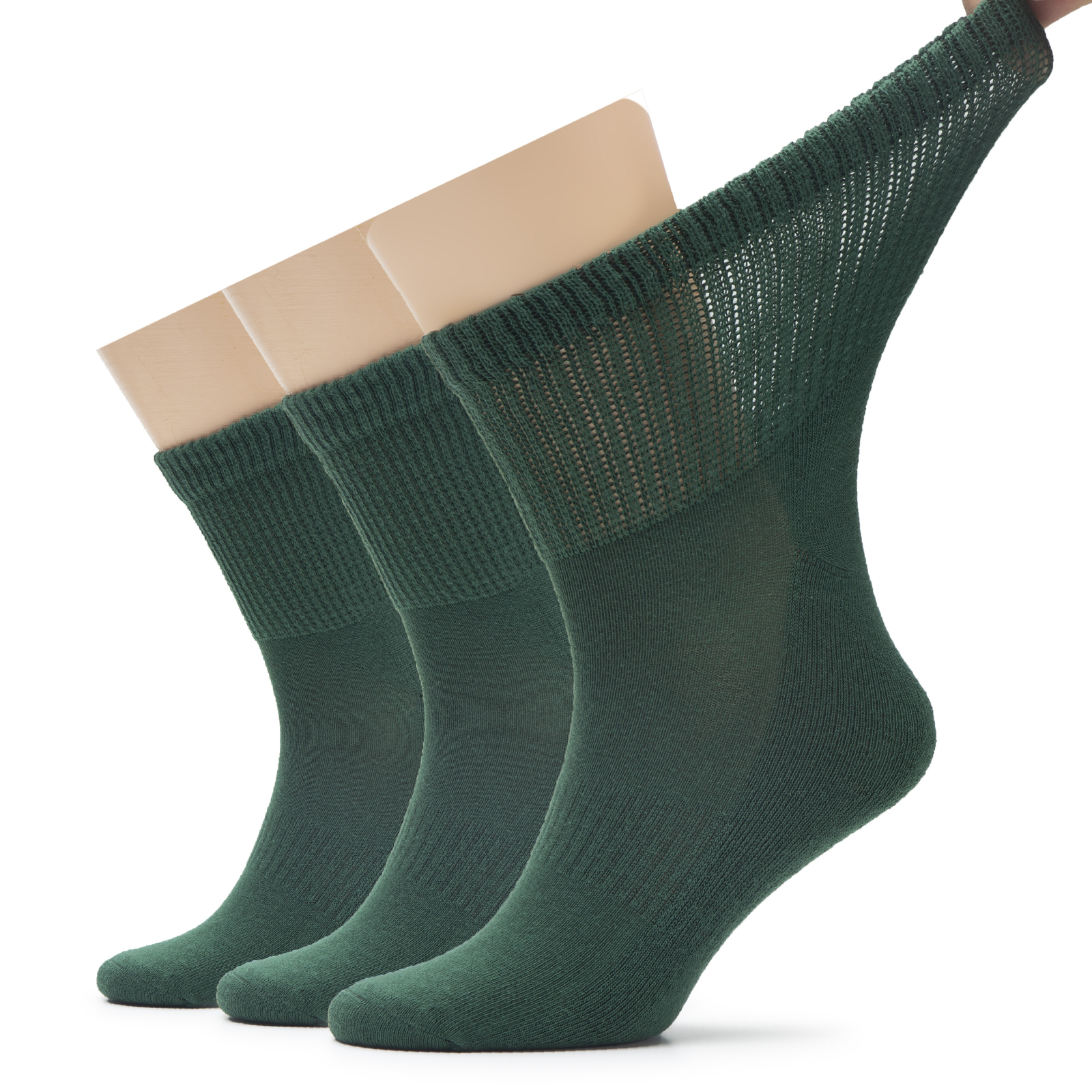 Hugh Ugoli Men’s Diabetic Ankle Cotton Socks, 3 Pairs, Shoe Size: 8-11/11-13