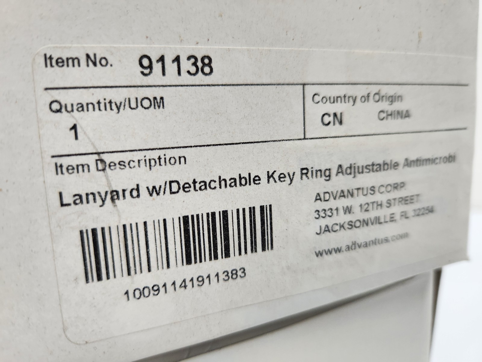 Advantus 91138 Adjustable 26″-48″ Antimicrobial Lanyard & Detachable Key Ring