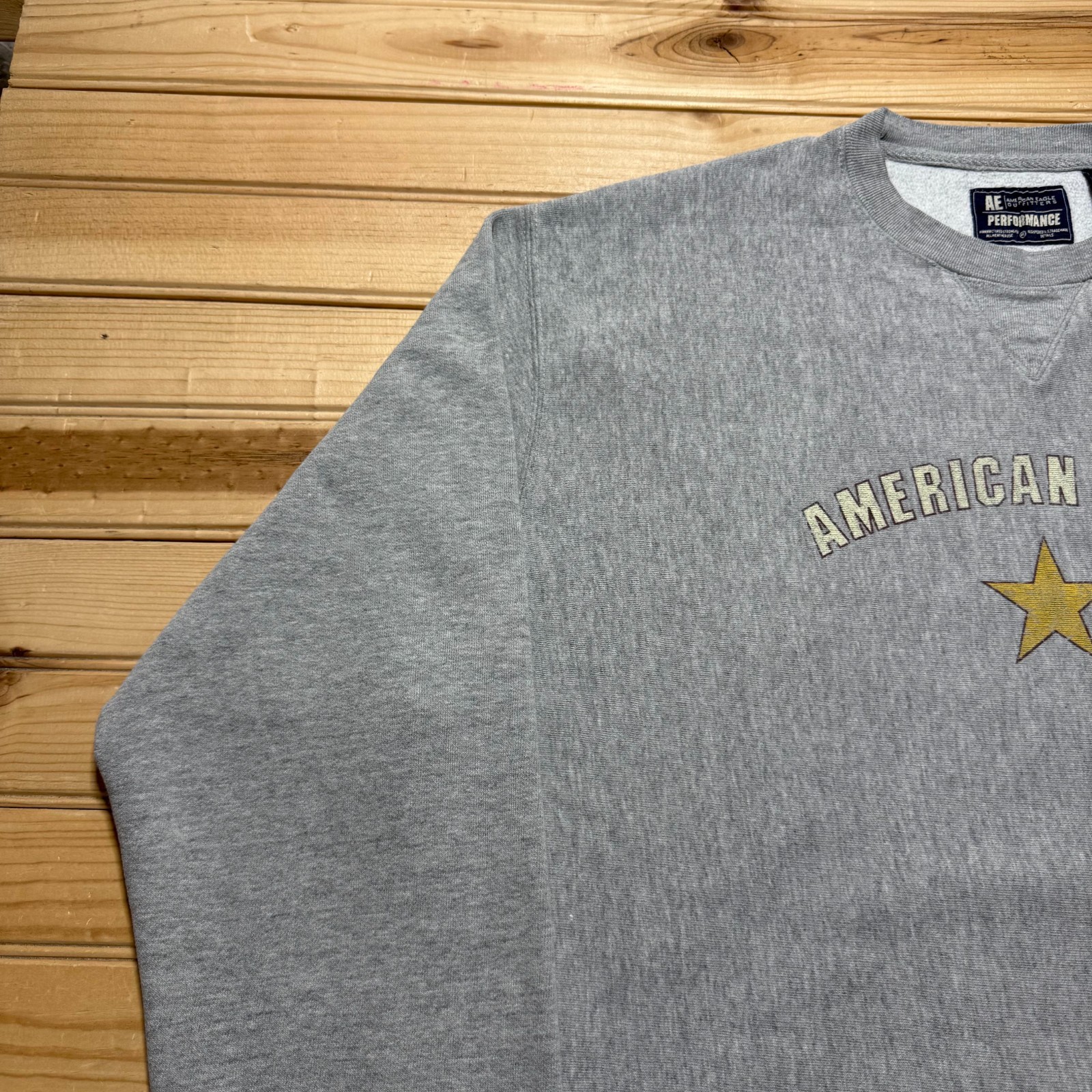 Vintage 90s Y2K American Eagle Star Spellout Heather Pullover Sweatshirt – Large