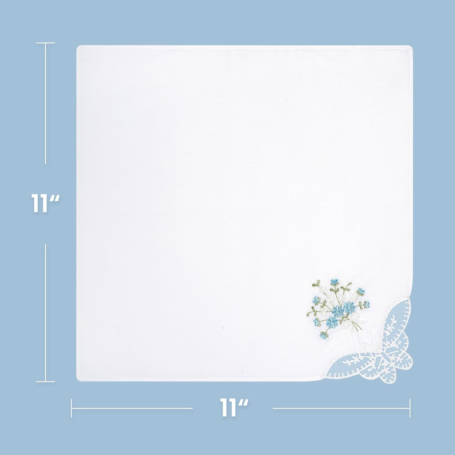 Assorted Floral Lace Trimmed Cotton Handkerchiefs – 6 Pack for All Occasions