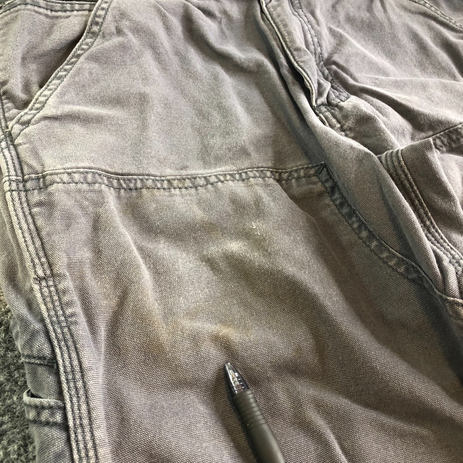Carhartt Double Knee Pants Mens 30×30 Blue Distressed Relaxed Flex Grunge Baggy