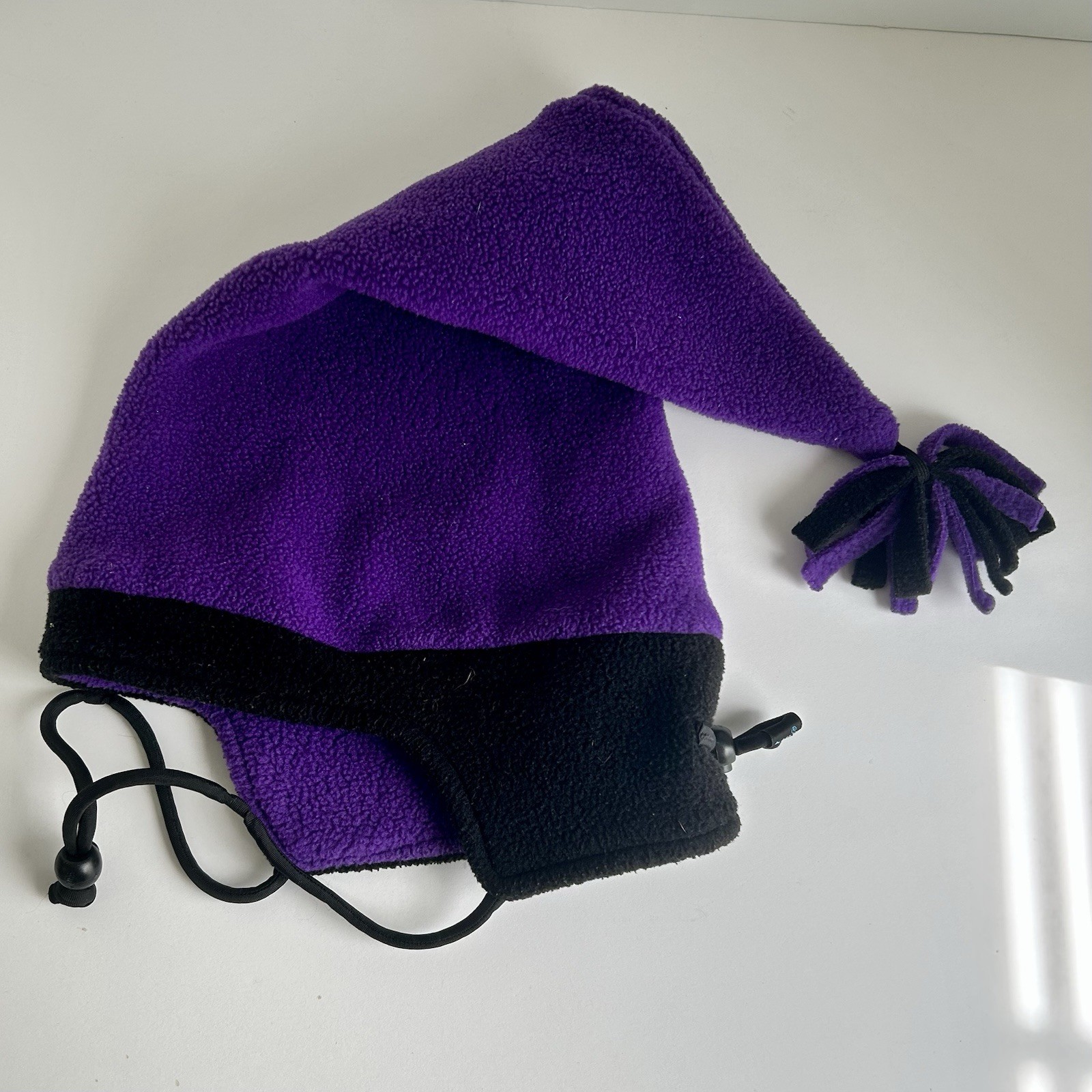 Vintage Bula Long Jester Hat Purple Black Fleece Winter Snowboard Ski 90s Cap