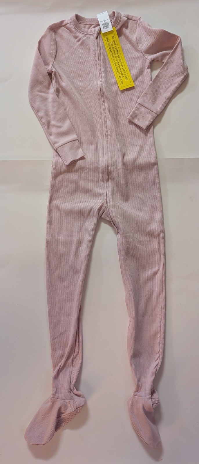 Old Navy Pink Ribbed Snug Fit Zip Up Sleeper with Foot Grips 5T New With Tags