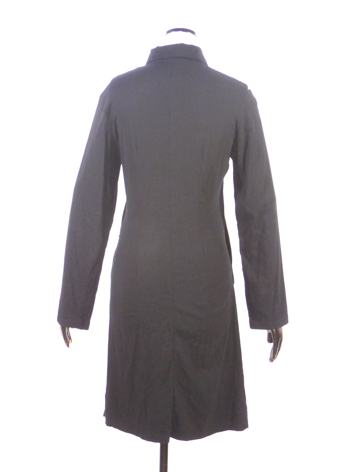 Ann Demeulemeester hip drape black long sleeve rayon shirtdress Size 38