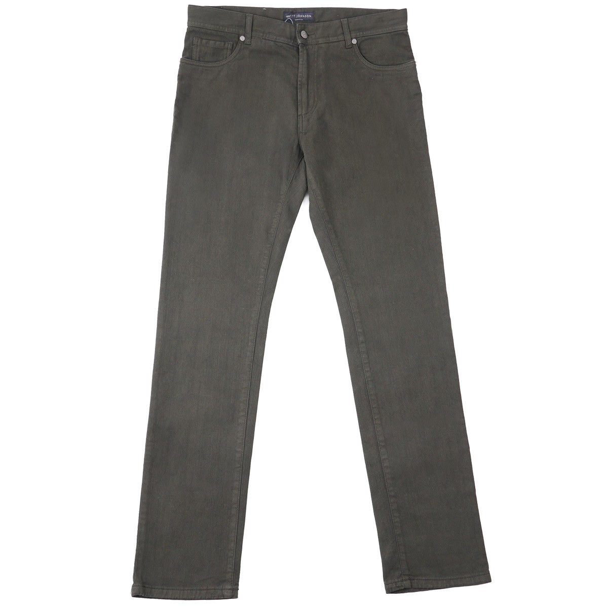 Brett Johnson Trim Straight Fit Olive Green Twill Cotton Denim Jeans 34×34 NWT