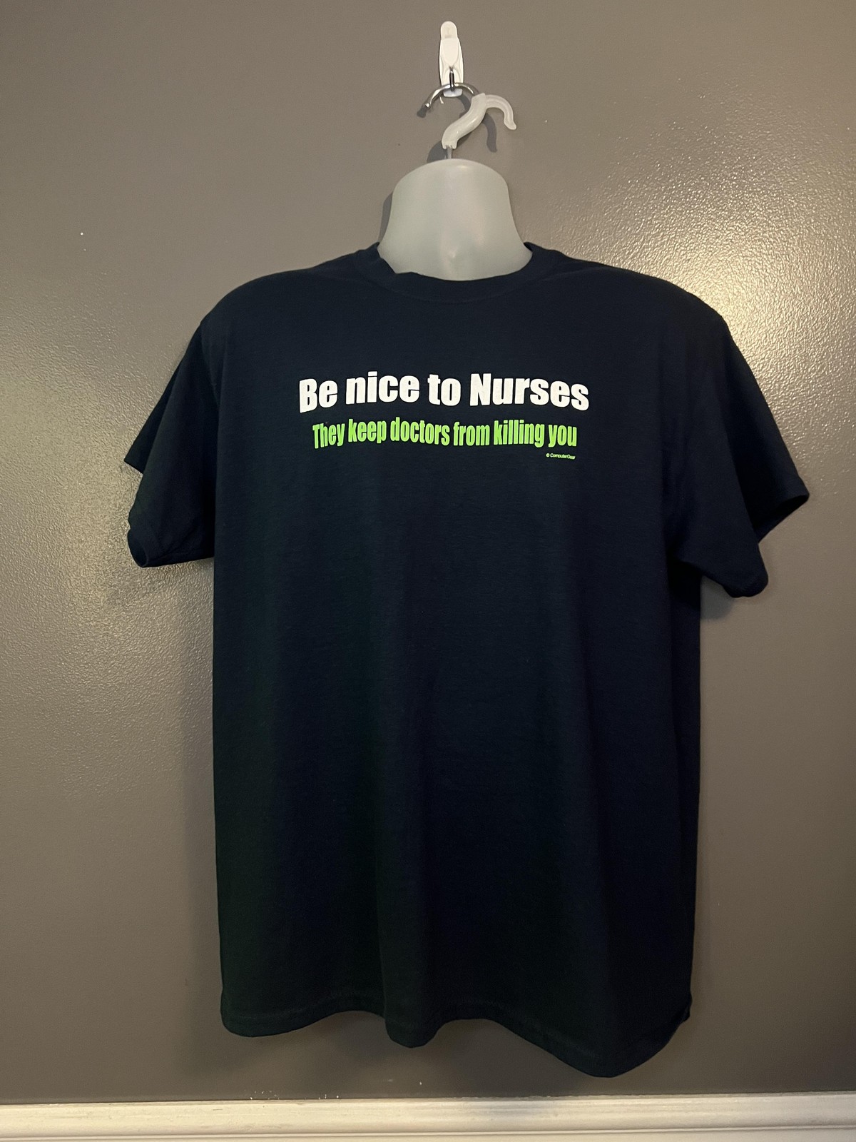 Be Nice to Nurses Shirt Mens Large Black Funny Graphic Humor Medical Nursing