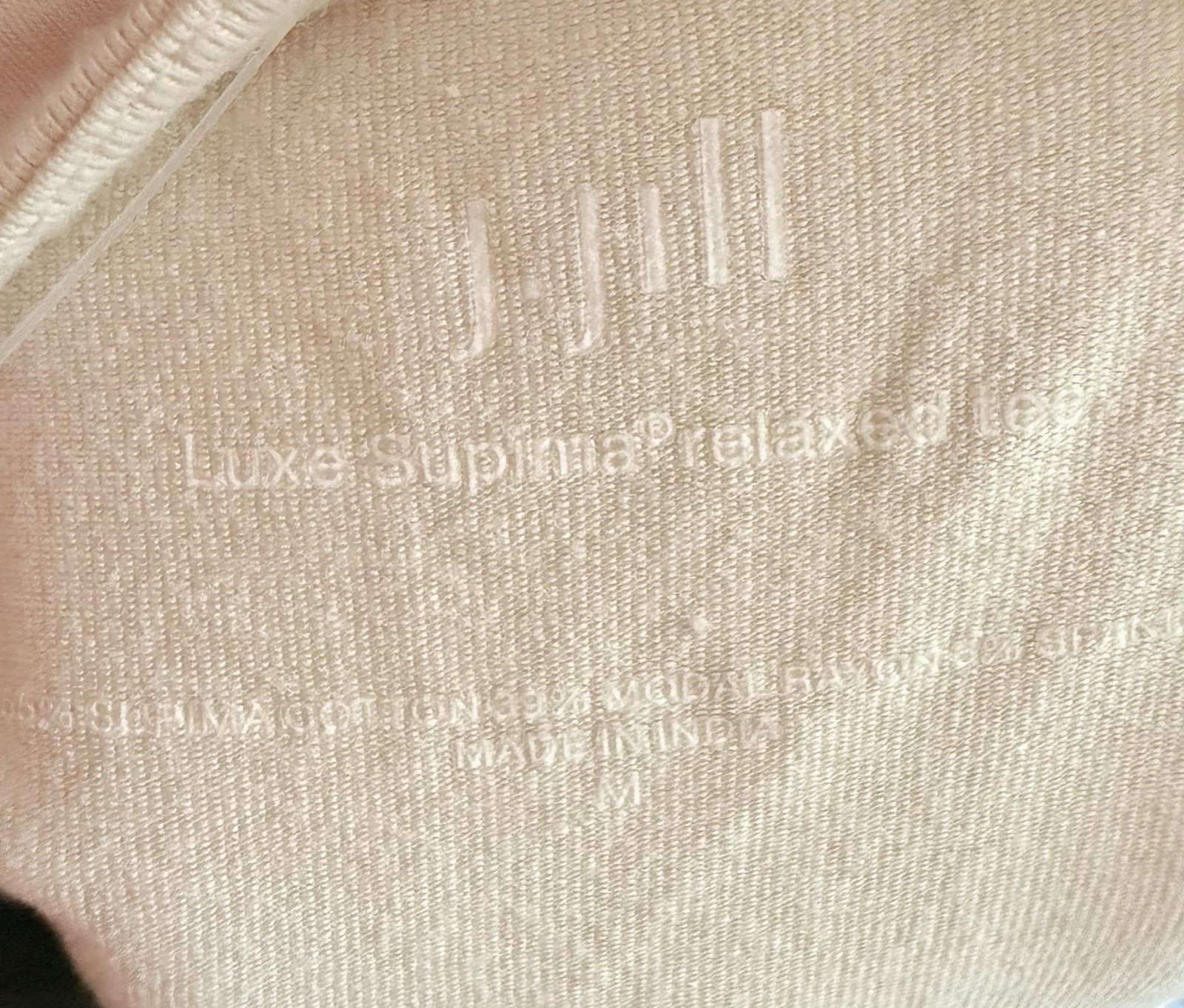J.Jill Beige Supima Cotton Knit Crew Neck Short Sleeve Relaxed T-Shirt L Women