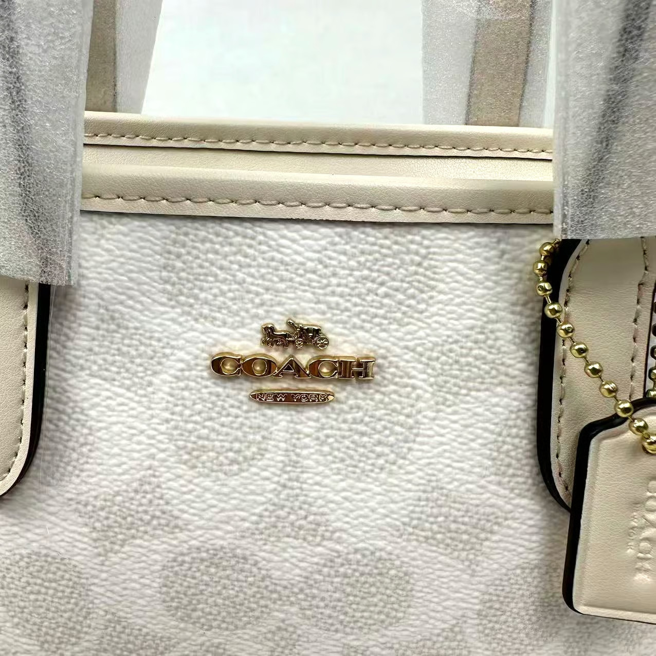 Coach City Mini Tote Bag Crossbody Signature Canvas White/Chalk NWT CW032