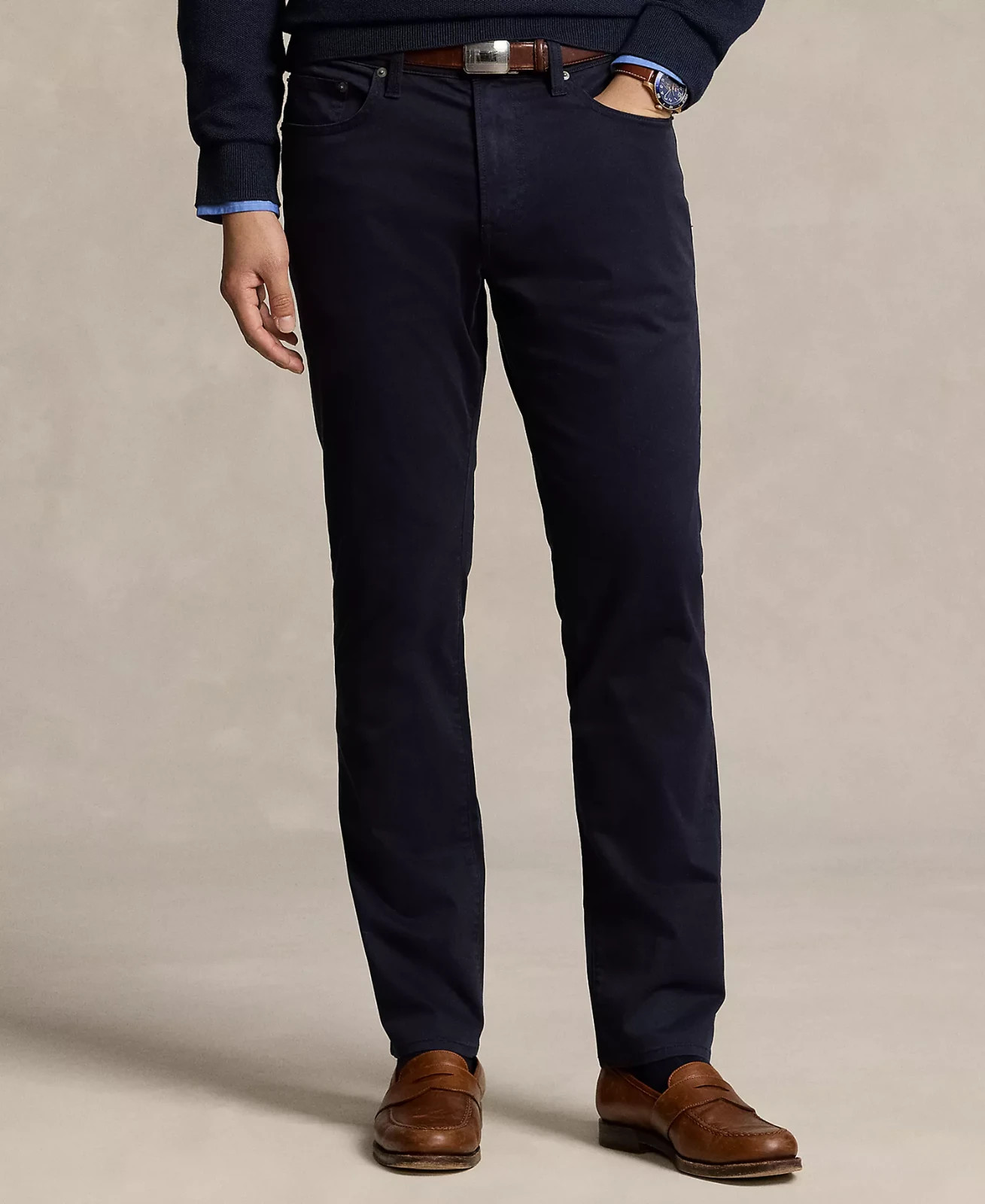 Polo Ralph Lauren Men’s Navy Five-Pocket Sateen Casual Pants SZ: 50 X 30 50B